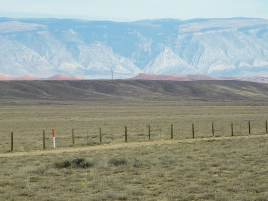 Nach dem Canyon fuhren wir km-lang immer geradeaus durch diese karge Wüstenlandschaft!