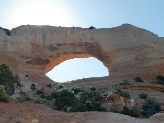 Donnerstag, 3.10.:                                                                              Und dann haben wir doch tatsächlich noch einen Arche gesehen!
Direkt an der Strasse zum Monument Valley steht der Wilson Arche!