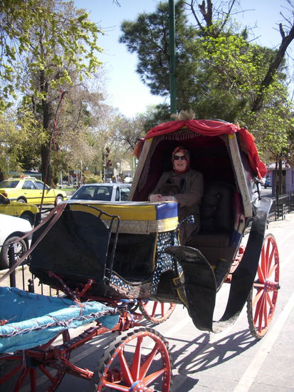 Qazvin - Vor dem Chehel Sotoon Pavillon in einer Kutsche - 30. März 2013