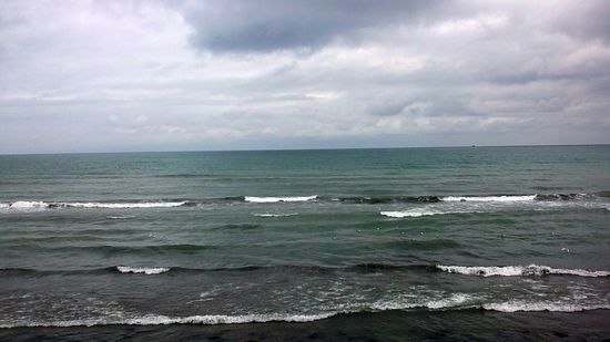 Blick auf das Kaspische Meer vom Hotel Khadousan aus, Bandar Anzali, 31. März 2013.