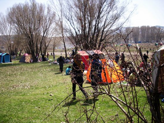 Auf einem Campingplatz südlich der Stadt Marand in der Provinz Ost-Aserbaidschan, nordwestlich von Täbris gelegen.