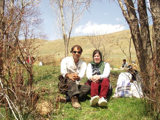Beim Picknicken mit Mehdi auf dem Campingplatz südlich von Marand.