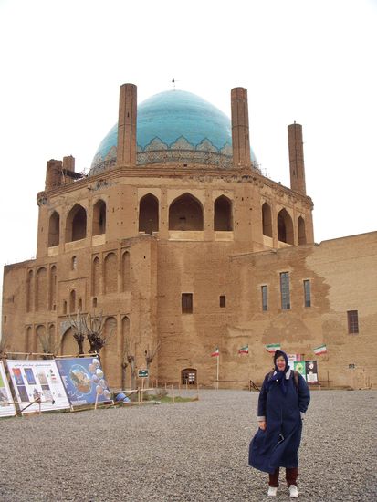 Das Oldjeitu Mausoleum in Soltaniyeh, 45 km südöstlich der Provinzhauptstadt Zanjan. Oldjeitu, bekannt auch als Mohammad Chodabande, war ein ilchanidischer Herrscher Anfang des 14. Jahrhunderts. 5. April 2013