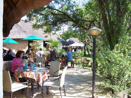 das erste Mittagessen in unserer Lodge Heia Safari nahe Johannesburg