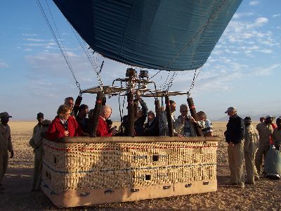 der fliegende Wechsel fuer die Ballonfahrt