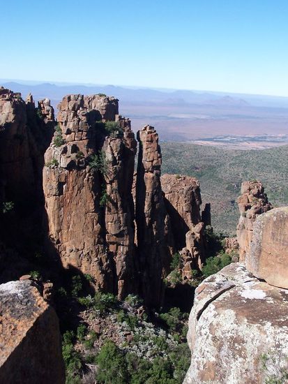 Gesteinsformationen im Valley of Desolation