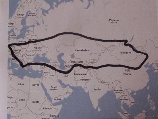 so sieht unsere Route aus, wenn alles klappt sind das 30.000 km