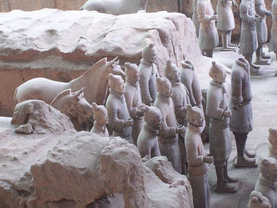 und sogar mit Pferden