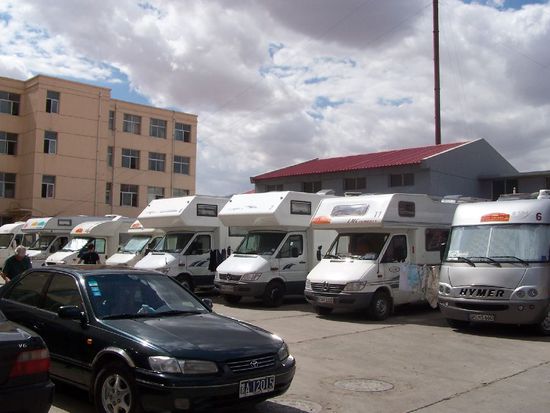 unser Stellplatz am Pacific International Hotel