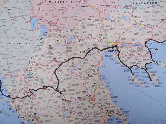 unsere Reiseroute durch Griechenland