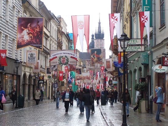 Die Altstadt von Krakau mit der Marienkirche