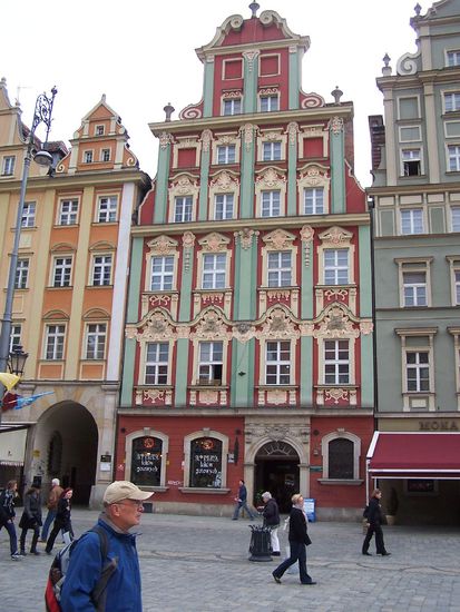 die Häuser um den Marktplatz von Breslau