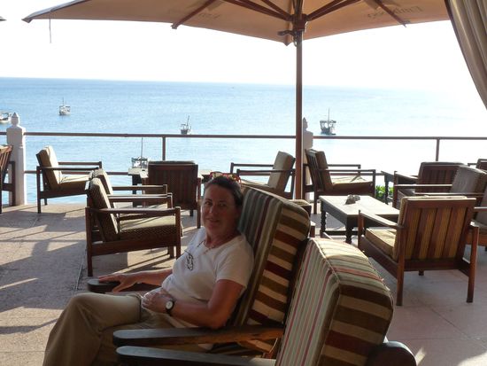 unser Sundowner im Hotel Africa-House