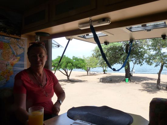 Blick auf die Senga Bay am Livingstonia Hotel