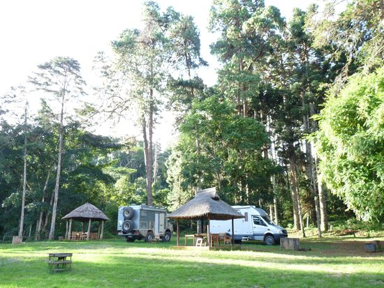 unser Stellplatz an der Trout Farm in der Nähe von Zomba