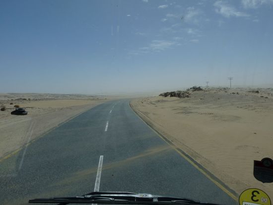 wir fahren nach Lüderitz im Sandsturm