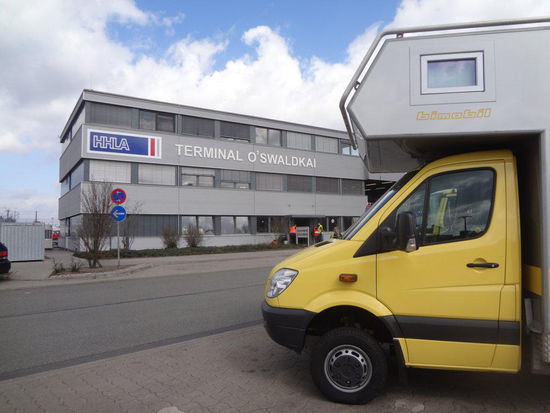 die letzte Station in Deutschland der O'swaldkai im Hamburger Hafen 
- auf ein gesundes Wiedersehen