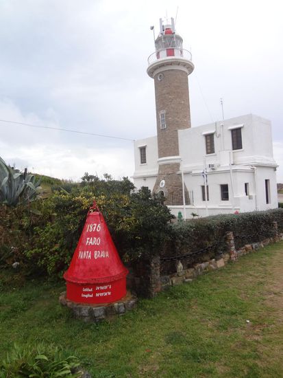der Leuchtturm mit GPS-Daten in Montevideo, hier haben wir die Nacht verbracht.