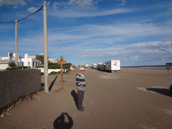 unser Stellplatz in Monte Hermoso direkt am Strand