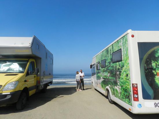 Dann sind wir zu unserem Stellplatz am Meer gefahren.