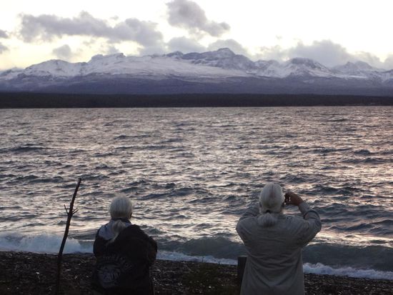 der See und die Anden am Abend