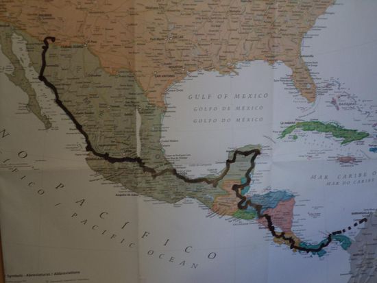 unsere Route Kolumbien - Mexico