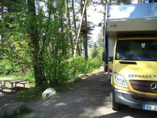 der Campingplatz im Wald