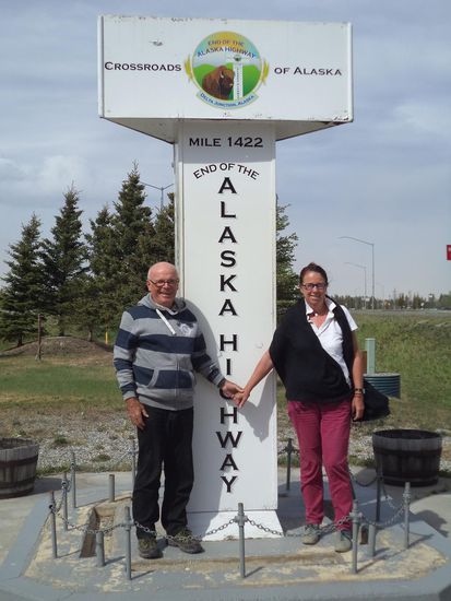 Jetzt am Ende des Alaska-Highways