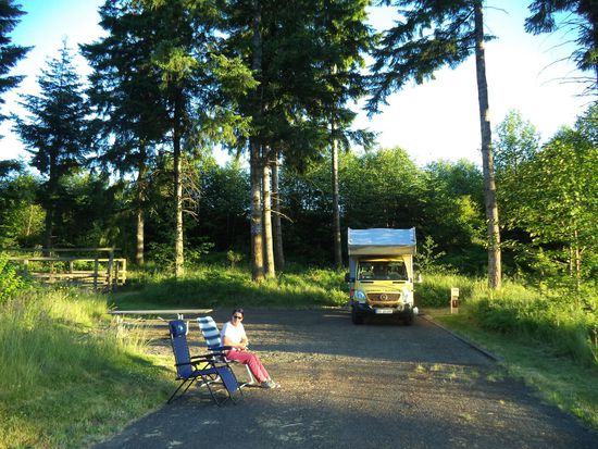 unser Pferdeplatz, hinten kann man die Pferdebox sehen