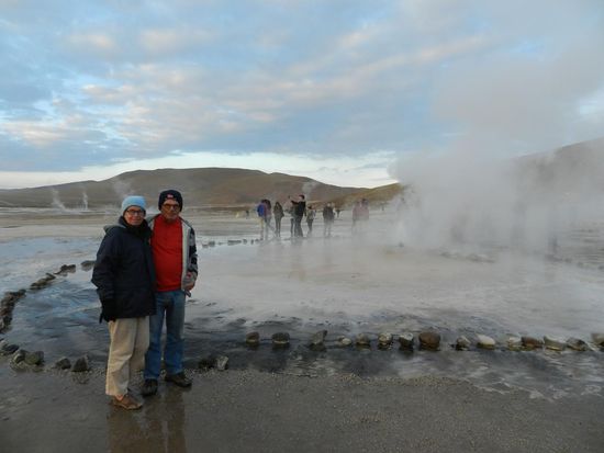 morgens früh bei den Geysiren