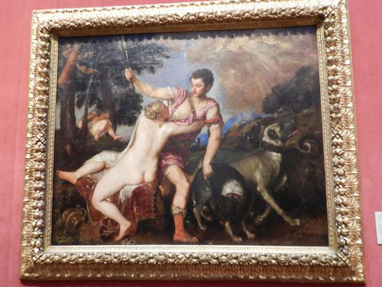 Auch Tizian war  mit Venus und Adonis vertreten.