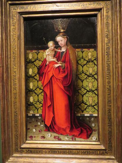 Der Kölner Maler Stefan Lochner um 1450 ist mit dieser schönen Madonna vertreten.