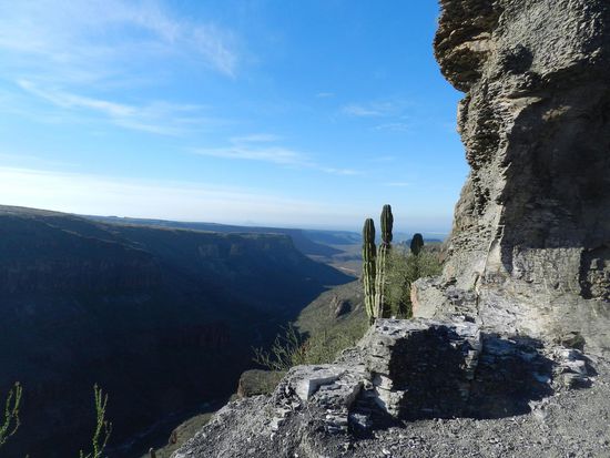 wir schauen in den 400 m tiefen Canyon