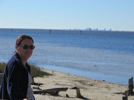 Der Strand liegt genau gegenüber von St. Peters-burg und Tampa.