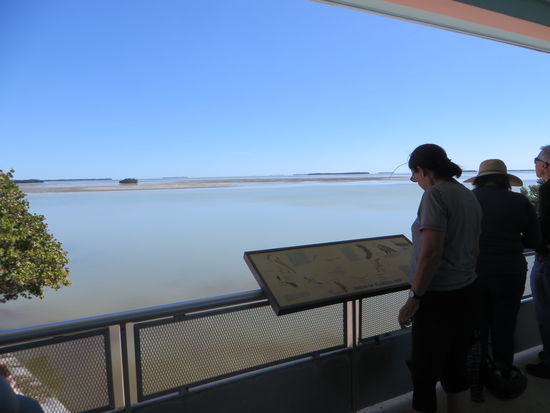 Vom Visitor Center aus hatte man dann einen weiten Blick über die Wasserlandschaft bei Ebbe die kleinen Keys.