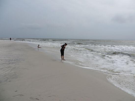 auch hier ein wunderbarer Strand, man sieht schon das Wetter aufziehen