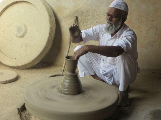 Hier wird eine Vase gefertigt