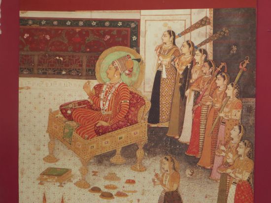 zeitgenössische Malerei, der Maharadscha und seine Frauen