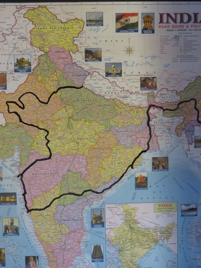 unsere Reiseroute durch Indien