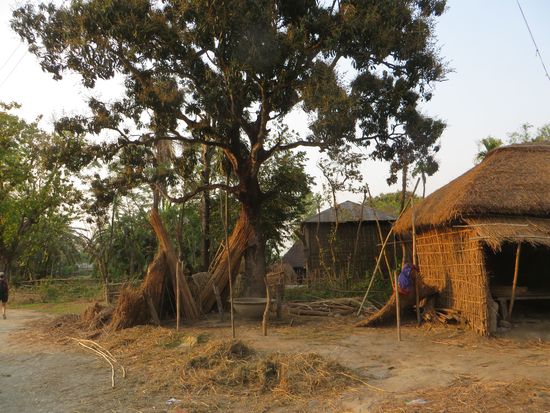 die Hütten in abendlicher Stimmung