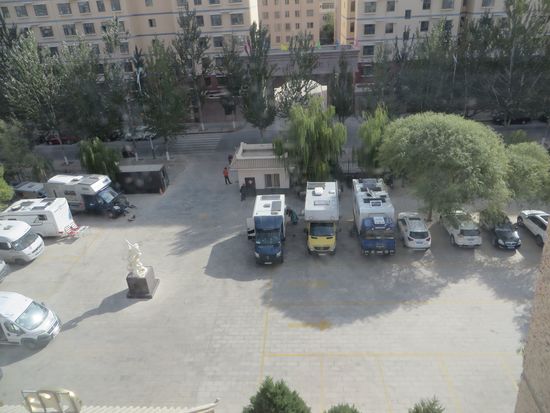 der Blick aus dem Hotelfenster