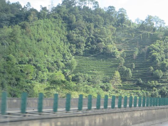 Dann ging’s auf die Autobahn und jetzt kamen wir schnell voran, es ging durch Mittelgebirgslandschaften. Berge waren jetzt nicht mehr so hoch und sind auch zurückgetreten, die Täler werden breiter
