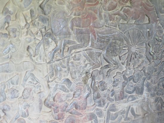 ein Streitwagen -ein Teil der Reliefs-