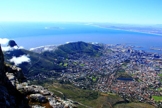 Hinten ist die Robben Island zu sehen, wo wir gerade herkommen