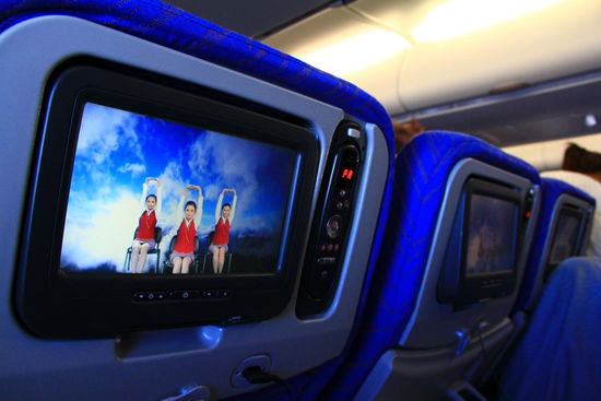 Kurz vor der Landung läuft das Entspannungsprogramm in China Airways