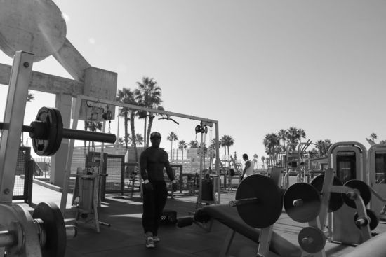 Etwas weiter unten befindet sich der "Muscle Beach", wo wir das Schmunzeln nicht mehr verkneifen konnten