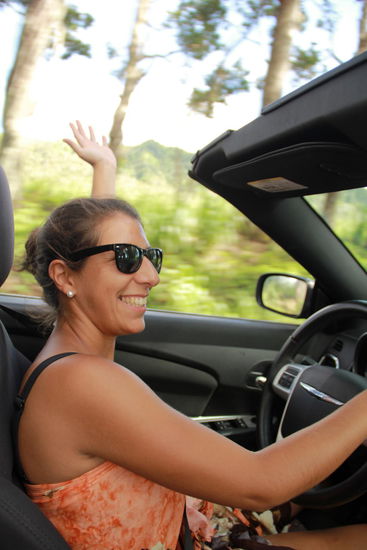 Put your hands up in the air! Auch ich saß übrigens zwischendurch am Steuer 