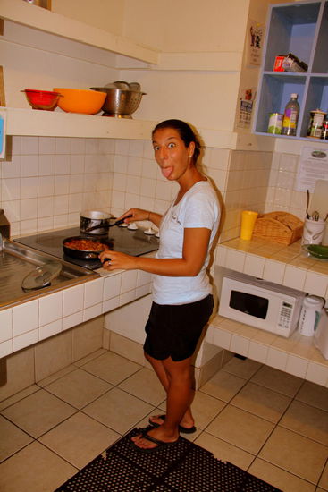 Wiedermal selber kochen und jaaa, sogar ich schwinge den Kochlöffel - das musste der Herr nat. gleich festhalten 