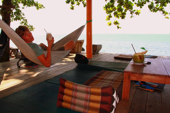 Die meisten Stunden verbrachten wir hier (bei unsere Hotel)...In der Hängematte wippend, Shakes schlürfend, Ausblick genießend und eben einfach chillend 