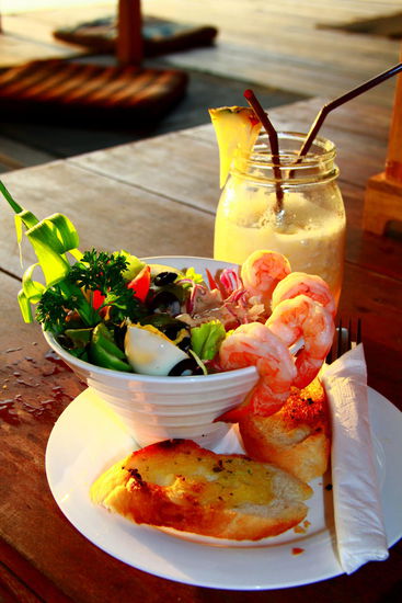 Retos fast tägliche Vorspeise zum Sonnenuntergang- Shrimpcocktail